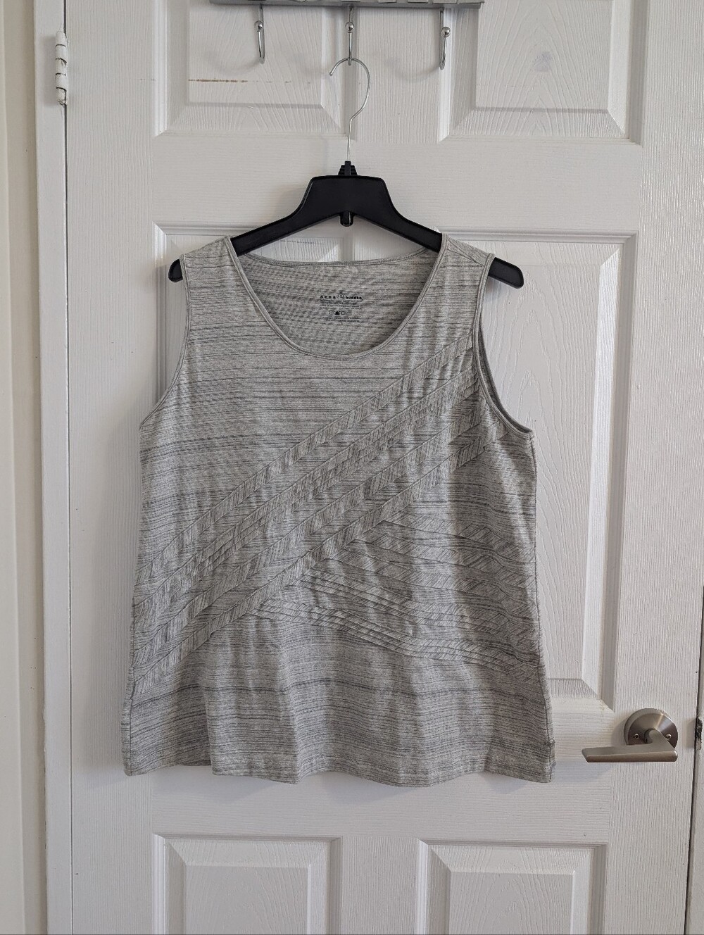Neon Buddha Grey Asymmetric Tank Top 96% Cotton Lagenlook Art to Wear Boho - L
